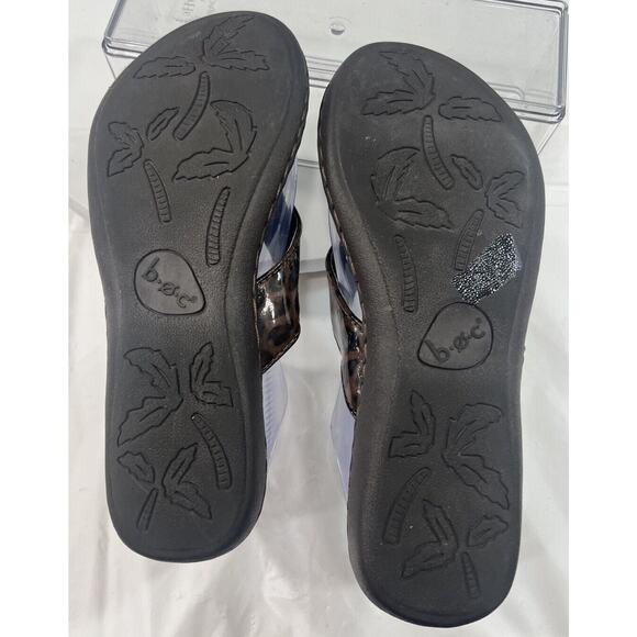 BORN boc Concepts Leopard Slip On Flip Flop Sandals Things Brown Women Size 7 - Picture 16 of 16